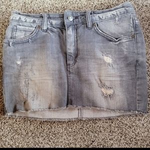Divided H&M Gray Distressed Jean Mini Skirt 6